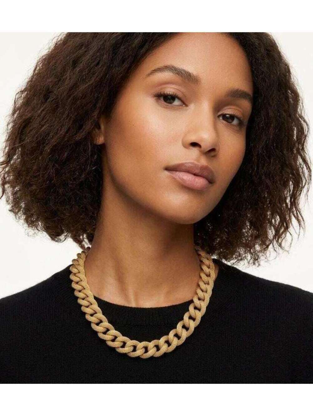 Vintage Chunky Gold Link Chain Necklace, Gold Collar Choker, Retro chain